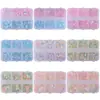 Caixa de 6 Compartimentos com Pétalas de Flor de Cerejeira Estilo Japonês Adesivos Brilhantes Polarizados para Nail Art Esmalte em Gel Artesanal DIY Produto Acabado Estilo Ins