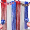 Cortina de Chuva Cruzada 2023 Dia da Independência Americana Costura Vermelha, Branca e Azul Adereços de Decoração de Festa