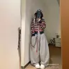 Pantalones de chándal con dobladillo curvo de diseño nicho estilo americano para mujer, Primavera 2025, Pantalones casuales deportivos para danza jazz, Pantalones holgados de pierna ancha de moda