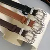 2026 Nuevo Modelo Cinturón de Cuero Genuino para Mujer, Hebilla de Pin Personalizada Set de Tres Piezas, Accesorios de Piel de Vaca de Primera Capa, Cinturón para Jeans en Stock