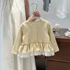 Camiseta de manga larga para niña, nuevo top elegante de primavera y otoño para niños, ropa de princesa para bebé, camiseta básica de otoño para niños