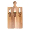 Tabla de cortar de madera de acacia Tabla de quesos de madera Set de cuchillos para tabla de quesos Tabla de cortar de cocina Tabla para cortar carne y pan