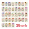 Set de Tarjetas de Felicitación Inspiradoras Florales de Colores, 36 Tarjetas de Gratitud y Bendición sin Repetir, Materiales para Diario, Postales Decorativas