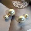 Brincos de amor escovados de duas peças para mulheres, doces, da moda, brincos escovados foscos, estilo de luxo leve, brincos de alta qualidade