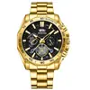 Reloj Binbond Luminoso de Moda para Estudiante Hombres Tourbillon Regalo Correa de Acero Tres Ojos Seis Manecillas Reloj Decorativo