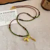 Colar de Cristal com Pedra Olho de Tigre Banhado a Ouro Real, Corrente de Suéter Vintage para o Ano de Nascimento, Acessório de Corrente de Pescoço de Luxo Leve de Alta Qualidade