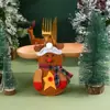 Capas de Faca e Garfo de Natal Transfronteiriças Novas, Bolsas de Faca e Garfo de Velho Sem Rosto, Capas de Talheres Rudolph, Decorações de Tampas de Garrafa de Vinho de Natal