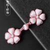 Botones de Plato Cheongsam, Cuentas de Jade, Flores de Cerezo, Trajes Tang Chinos, Botones para Ropa Étnica, Botones Decorativos de Estilo Nacional Tejidos a Mano