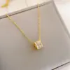 Colar para Mulheres Não Desbota Verão Pequeno e Fofo Temperamento Colar de Aço Titânio Versátil Joia de Alto Padrão Corrente Simples para Clavícula