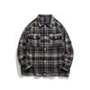 2024 Nova Jaqueta Xadrez Outono Masculina Estilo Hong Kong Moda Jovem Casual Listrada Solta