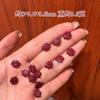 Arena Púrpura Dorada Natural de Alto Contenido Trébol de Cuatro Hojas Símbolo de la Fortuna Disco Redondo Pequeño Cuentas Sueltas Pulsera de Arena Bermellón DIY Accesorios de Joyería