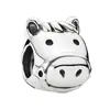 Panjia Nuevo Caliente Plata León Robot Erizo Pequeño Cabeza de Gato Cuentas Accesorios DIY Pulsera Pulsera