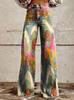 2025 Estación Independiente Comercio Exterior Europeo y Americano Pantalones Casuales de Mujer Estampados Casuales de Pierna Ancha Pantalones de Moda para Mujer