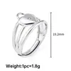 Anillo de Acero Inoxidable Que No Se Desvanece, Diseño Único, Estilo Coreano Simple, Anillo Abierto para Dedo Índice, Joyería de Acero de Titanio