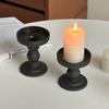 Portavelas de Cristal con Columna Romana Retro Francesa Base para Velas de Aromaterapia Sala de Estar Atmósfera de Alto Sentido Adornos Decorativos