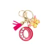 Llavero de Borla de Mariposa con Pedrería Transfronterizo con 26 Opciones de Letras, Colgante de Resina para Bolso, Accesorio de Regalo para Mejores Amigas