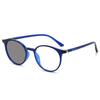 2310 gafas de miopía inteligentes con cambio de color para hombres y mujeres, estilo coreano, montura redonda, ultraligeras, antiluz azul, fotosensibles, grises.