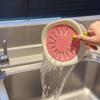 [Buenas cosas de cocina] Cesta de drenaje de dopamina para lavar frutas, cesta de fruta multifuncional doble de grado alimenticio, novedad 2024