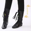 Botas de dança jazz de cano alto, botas de dança mongol, sapatilhas de dança para exame de arte de Xizang, sapatilhas de prática unissex com sola macia, sapatilhas de dança moderna