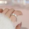 Anillo Liso Estilo Coreano Asimétrico Plata de Ley 925 Anillo Versátil Diseño de Nicho Ins para Mujer Anillo de Combinación No Descolorible