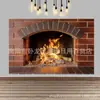 Comercio exterior chimenea de Navidad árbol de Navidad fondo de foto festival de Navidad fiesta familiar accesorios de decoración tela de fondo para fotografía