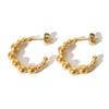 Pendientes de acero inoxidable de 18 quilates con diseño de bola de acero en forma de U para mujer, estilo europeo y americano, con estilo transfronterizo