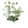 [Serie Q] Combinación de Decoración de Paisajismo con Plantas Verdes Simuladas Planta Tropical Divisor Macetero Maceta Decoración de Paisaje