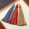 Borla de cordón de algodón frotado a mano estilo Xizang, estilo nacional, colgante hecho a mano, colgante para bolsa de coche, accesorios hanfu, pendiente para la oreja