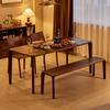Mesa de comedor de madera de nogal negro norteamericano, mesa de comedor de madera maciza rectangular con mortaja para el hogar, mesa de té nórdica de diseño con troncos, escritorio