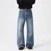 Pantalones de mezclilla casuales americanos versátiles, de corte suelto, microbocancha, a la moda, para hombre, primavera y otoño 2026, nuevo estilo, venta al por mayor
