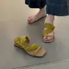 Sandalias de cuña estilo francés con punta cuadrada para mujer, chanclas de una tira destapadas para combinar con faldas, sandalias de tacón alto
