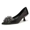 C688-V5 Mujer Soltera Tacón de Aguja Boca Baja Primavera 2026 Nuevo Elegante Casual Elegante Estilo Negro Trabajo Tacones Altos