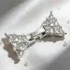 Hebilla de Correa de Reloj de Cobre Chapado en Oro de 18 Quilates Doble Fila Pirámide Circonita Estilo Triángulo Accesorios de Joyería Hechos a Mano de Alta Gama para DIY