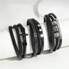 Pulsera de Cuero Multicapa Nueva Transfronteriza para Hombres, Pulsera Versátil de Hip-Hop para Mujeres, Accesorios de Moda de Lujo Ligero de Gama Alta