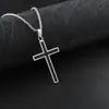 Collar Cruzado para Hombre Europeo y Americano Acero de Titanio Simple Colgante de Cruz Cadena para Suéter Joyería de Acero Inoxidable para Mujer Venta al por Mayor
