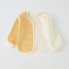 Casaco de bebê outono e inverno com forro de fleece cardigã roupas para recém-nascidos top de peça única quente manga longa roupas de bebê para o outono espessado