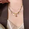 Colar Camadas com Contas de Pedra Olho de Tigre Melard para Mulheres, Vintage, Luxo Leve, Corrente para Suéter de Alta Qualidade, Novo Acessório 2026