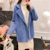 Cárdigan de Otoño e Invierno Imitación Visón Terciopelo Tejido Ropa Exterior 2025 Estilo Coreano Talla Grande Suéter para Mujer Color Puro Cuello Saco Grueso Ropa Exterior