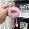 Lindo Conejo Rex de Peluche Llavero para Coche Colgante con Piernas Largas y Bolitas de Carbón Pequeñas, Adorno de Piel para Mochila de Bola de Felpa Regalo