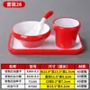  Vajilla creativa de imitación de porcelana nórdica, vajilla de melamina para hotel, juego de mesa comercial de dos colores, juego de cuatro piezas: tazón, plato, taza, palillos