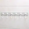 Colgador Fuerte Adhesivo de Seis Ganchos Giratorio 360° para Cocina y Baño del Hogar, Sin Taladro, Estante de Almacenamiento Montado en Pared Sin Dejar Rastro