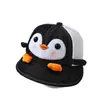Boné de Baseball Super Fofo para Bebê em Formato de Pinguim Estilo Coreano, Chapéu de Sol Fofo de Verão para Bebês, Chapéu de Aba Larga, Chapéu Meio Tela Venda por Atacado