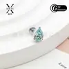 Set de Uñas para Labios y Garras de Titanio F136 con Circonita 5A, Pendientes de Piedras Preciosas de Colores Geométricos Pequeños, Pendientes de Moda con Forma de Gota de Agua