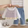 2026 Nuevo Conjunto de Ropa de Otoño para Niñas Ropa de Otoño para Niños Elegante Moderno Estilo Primavera y Otoño para Bebés Conjunto de Tres Piezas Venta al por Mayor