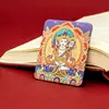 Núcleo de Pintura Thangka Pintado à Mão com Detalhes em Ouro com Buda do Zodíaco, Pingente da Montanha Wutai, Colar 3D de Manjushri e Samantabhadra para o Signo de Serpente, Atacado