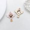 1 óleo de gota rosa DIY joias artesanais acessórios liga pequenos brincos pendentes brincos colar pingente material pendente
