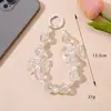 Cordão de Celular com Miçangas de Laço Fresco e Transparente Corrente Pendurada de Pérola Branca Chaveiro Pingente Criativo Feito à Mão Atacado