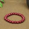 Pulsera de cinabrio natural al por mayor hecha a mano con cuentas de mineral en bruto de alto contenido arena de oro púrpura cuentas de mantra de seis palabras pulsera