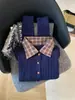 Cardigã de Tricô com Ponto Trançado, Gola Lapela, Patchwork Listrado Estilo Coreano para Mulheres, Novo Design Outono e Inverno, Suéter Único e Doce