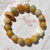 Pulseiras naturais de bodhi para homens e mulheres ao redor do dedo anel único de semente original fosco pulseira de contas de dança do leão contas texto jogo pulseira atacado